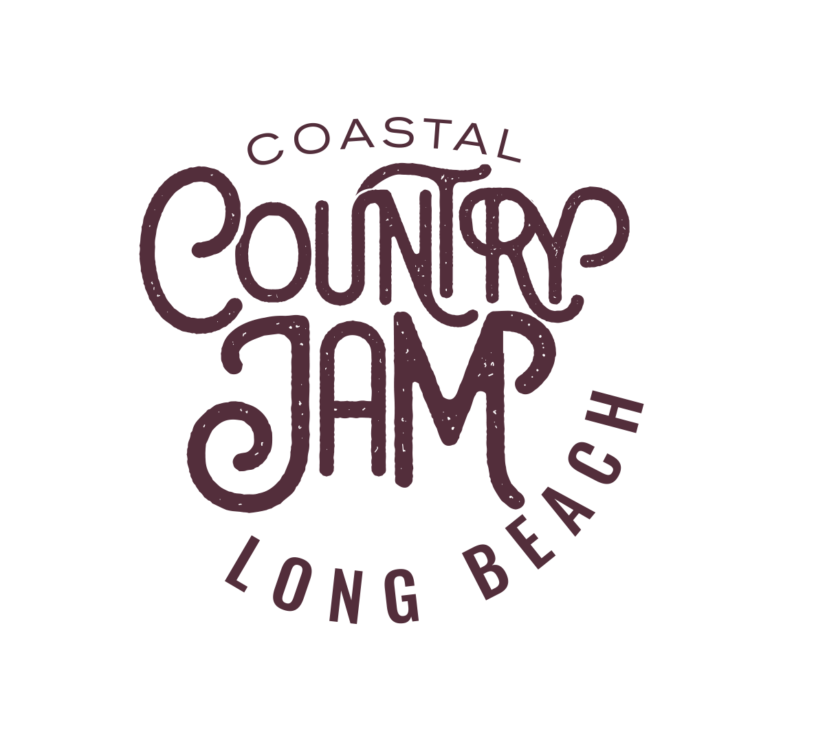 early unused version of logotype for Coastal Country Jam '23 in Long Beach, designed by Jason Malmberg