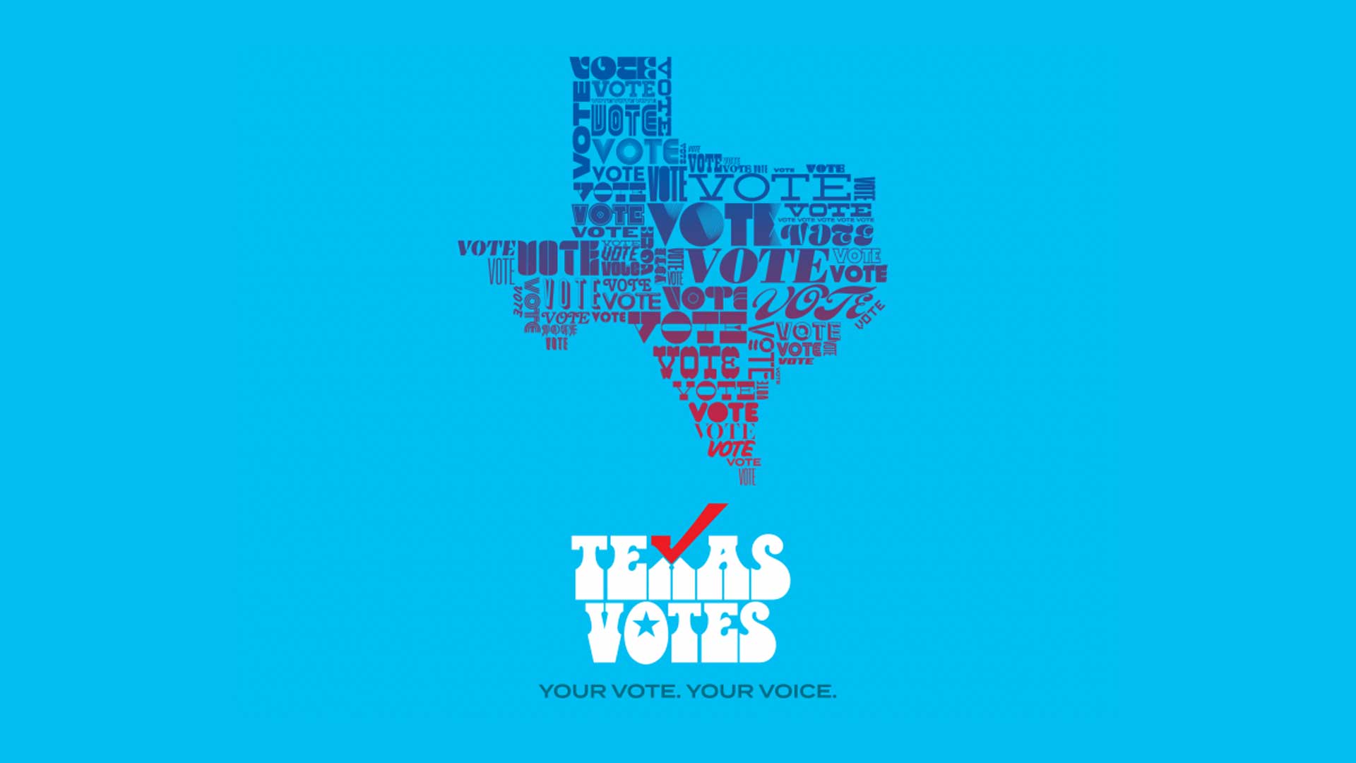 "Texas Votes" graphic designed by Jason Malmberg for Headcount, a voter registration organization